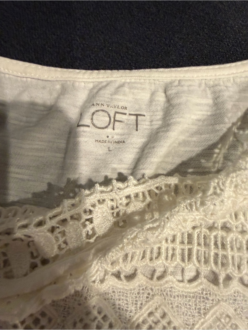 LOFT Ivory Crochet Lace Blouse